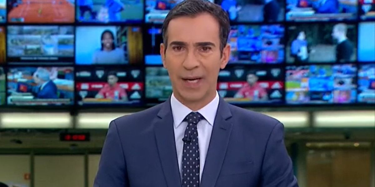 César Tralli no comando do Jornal Hoje (Reprodução: Globo)