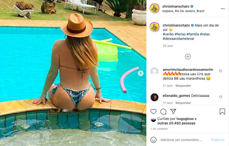 Christina Rocha empina bumbum e deixa seguidores loucos - Reprodução