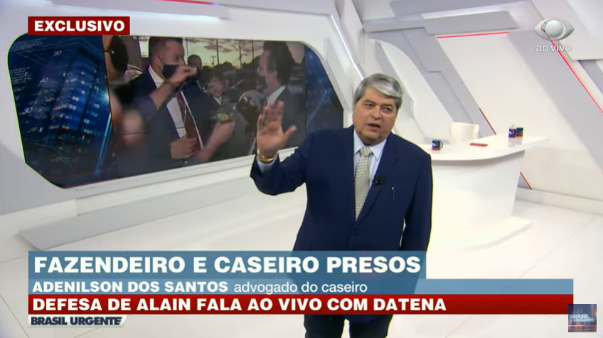 Datena perdeu a linha ao vivo durante o Brasil Urgente (Foto: Reprodução)