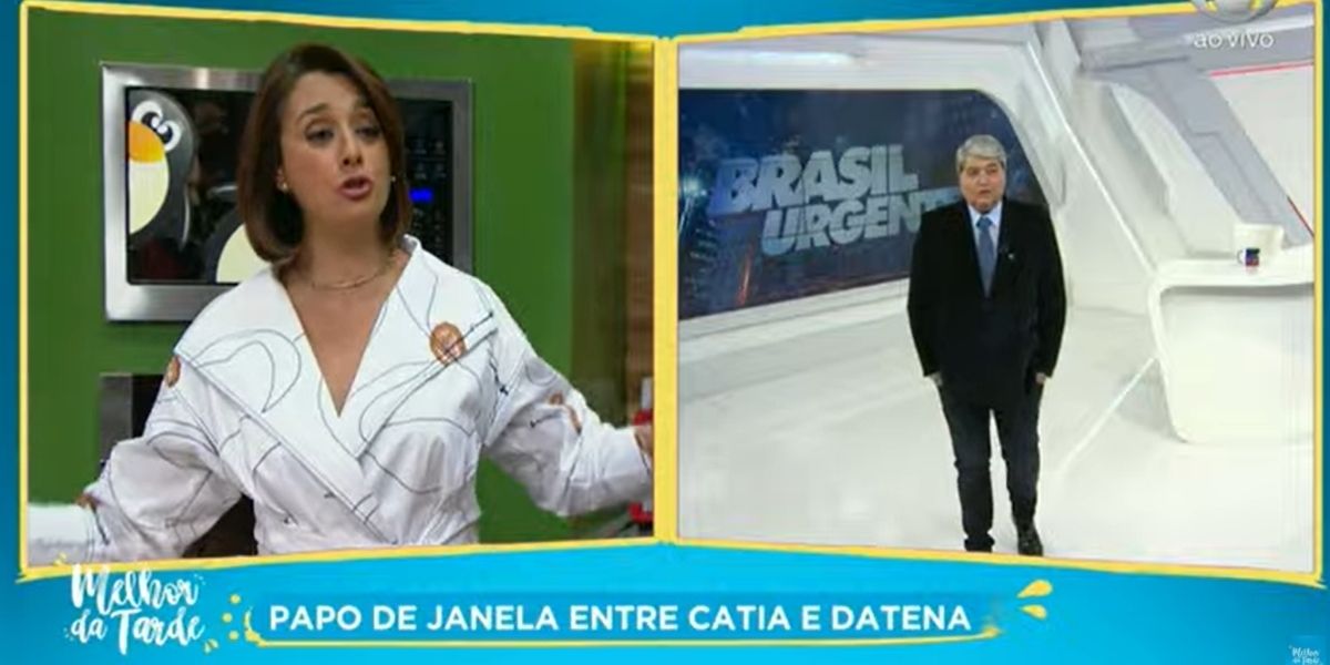 "Tá na companhia de Deus", Datena surge aos estúdios da Band e revela estado de saúde do filho à Catia Fonseca