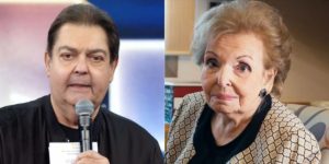 Faustão e Cordélia Silva, sua mãe (Foto: Reprodução/TV Globo)