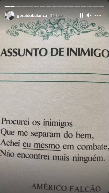 Geraldo Luís compartilha trecho de livro e deixa uma reflexão aos seguidores (Foto: Reprodução)