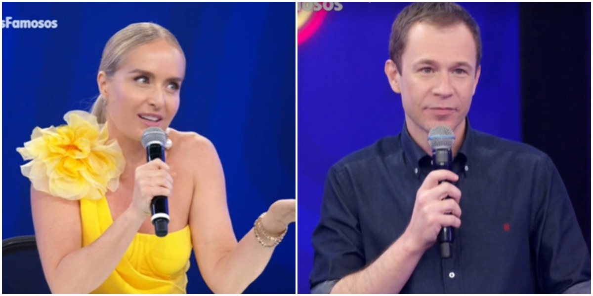 Tiago Leifert e Angélica no "Domingão" sem Faustão (Foto: Reprodução/TV Globo)