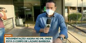 Luiz Bacci colocou repórter na frente do IML para ter acesso ao corpo de Lázaro (Foto: Reprodução / Record)