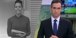 Maju está fora do Jornal Hoje para férias enquanto César Tralli a substitui (Montagem: TV Foco)