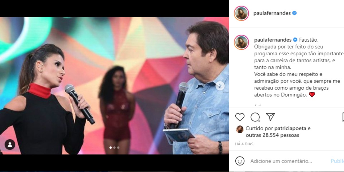 Faustão usou as redes sociais para expor uma mensagem de agradecimento para Faustão (Foto: Reprodução)