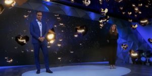 Poliana Abritta e Tadeu Schmidt ao fim do último Fantástico, na Globo (Reprodução)