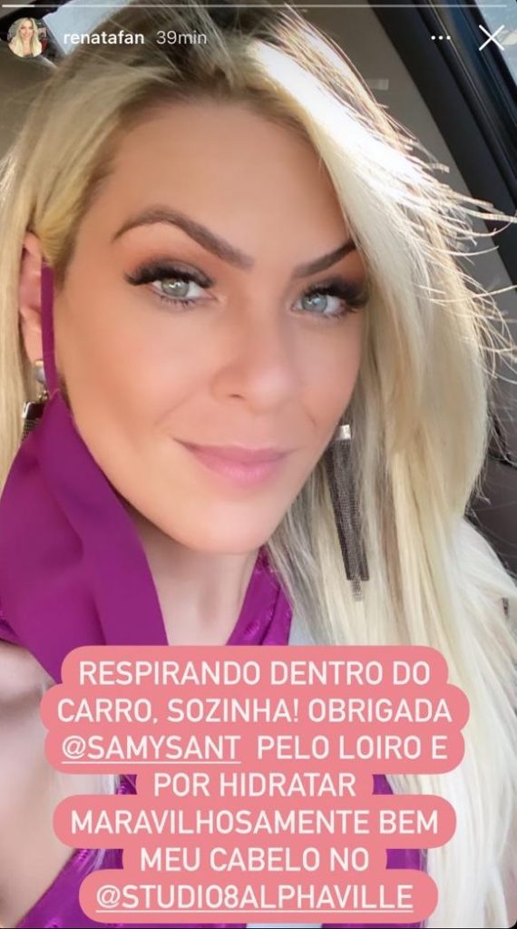 Renata Fan faz desabafo e agradece pelo tratamento no cabelo (Foto: Reprodução/Instagram)