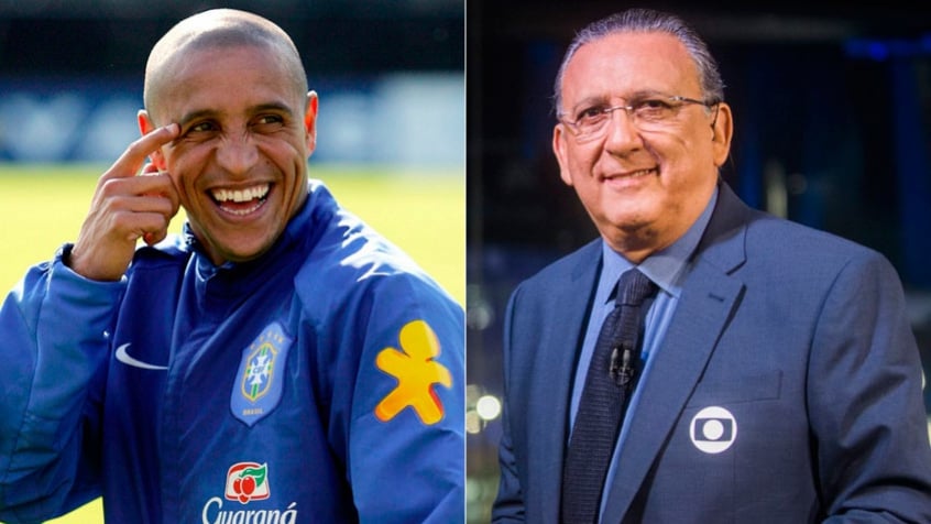 Roberto Carlos e Galvão Bueno (Foto: Reprodução/TV Globo)