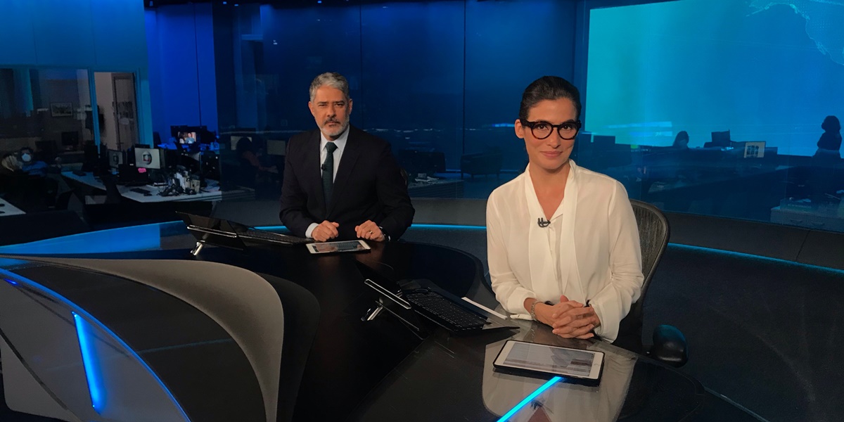 William Bonner e Renata Vasconcellos no Jornal Nacional (Foto: Reprodução / TV Globo)