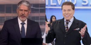 William Bonner e Silvio Santos (Foto: Reprodução/TV Globo/SBT)