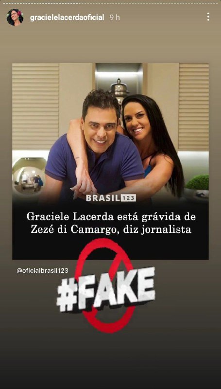 Graciele Lacerda negou notícia sobre gravidez com Zezé Di Camargo (Foto: Reprodução)