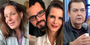 Carolina Ferraz, Luciano, Flávia Camargo e Faustão (Reprodução)