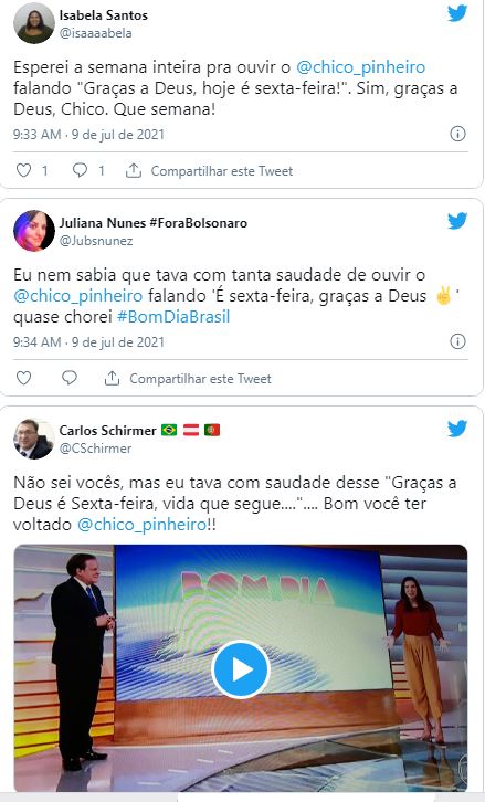 Chico Pinheiro recebe mensagens carinhosas de fãs (Reprodução)