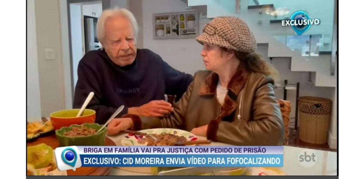 Apresentadora transmite vídeo de Cid Moreira ao vivo no SBT (Reprodução) 