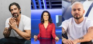 Marcos Mion, Adriana Araújo e Yudi, ainda são usados pela Record (Foto: Montagem/TV Foco)