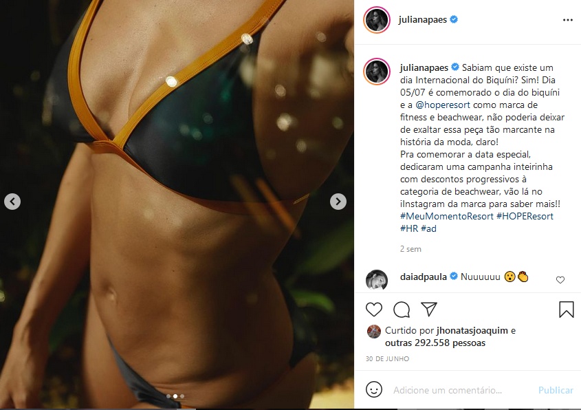 Juliana Paes quase mostrou o seu bucet@o em foto picante (Imagem: Reprodução)