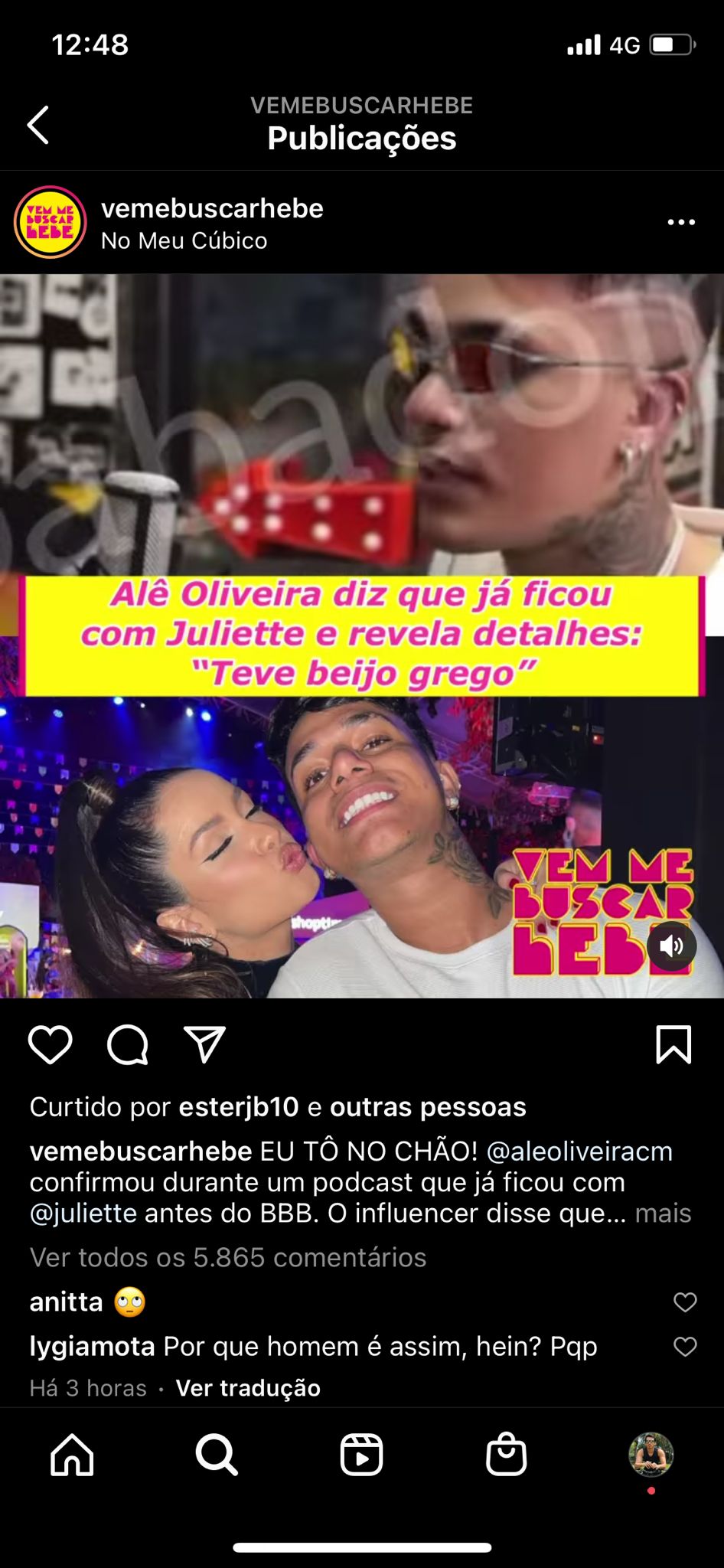 Juliette tem vídeo sobre intimidade exposto e Anitta se pronuncia (Reprodução)