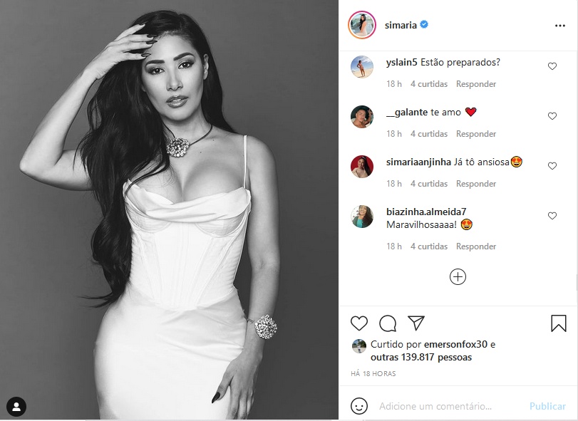 Simaria apareceu em foto ousada no Instagram (Imagem: Reprodução)