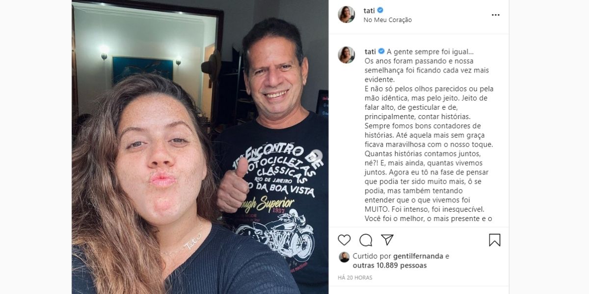 Jornalista do 'Encontro', da Globo, Tati Machado anuncia morte irreparável do pai (Reprodução)