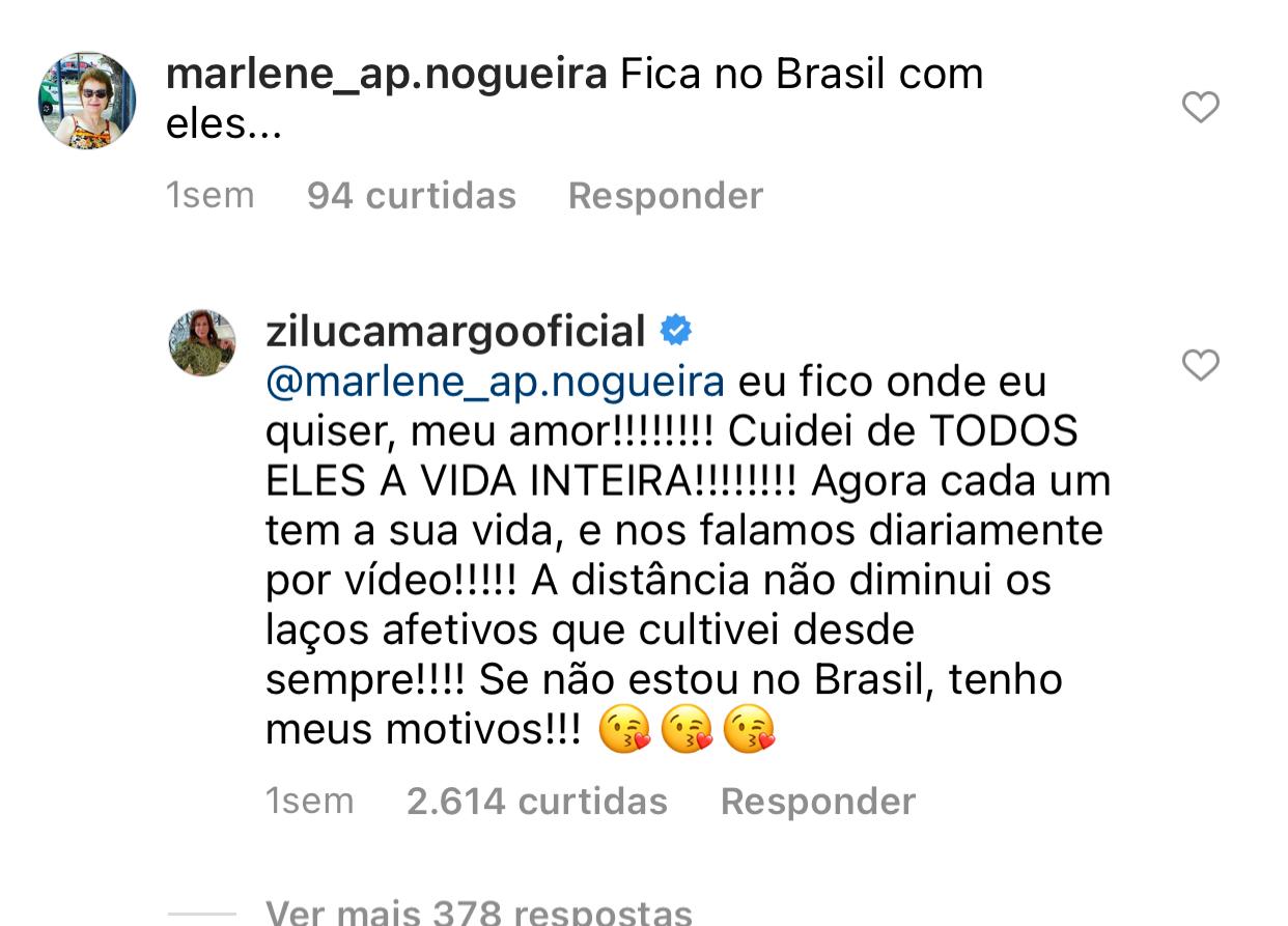 Zilu defendeu os filhos que teve com Zezé nas redes sociais (Foto: Reprodução/Instagram)