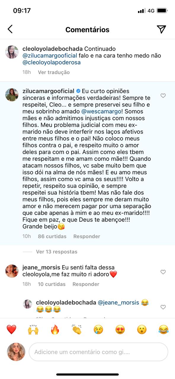 Zilu manda recado para ex-mulher de Luciano Camargo (Reprodução)