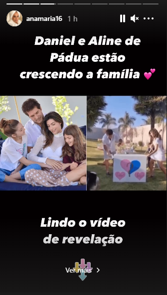 Ana Maria postou a informação em seus stories do Instagram 