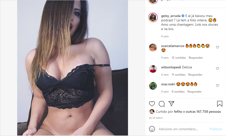 Geisy Arruda usou as redes sociais para postar foto ousada e chamou a atenção com ousadia (Foto: Reprodução)