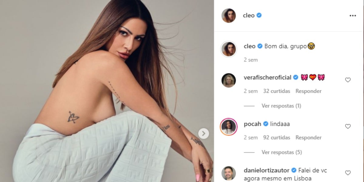 Cleo postou foto ousada nas redes sociais e viralizou entre os seguidores (Foto: Reprodução)