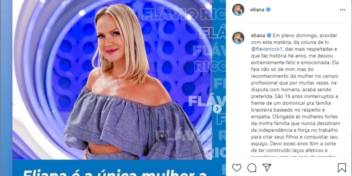 Eliana usou as redes sociais para expor sua luta na TV ao longo dos anos (Foto: Reprodução)