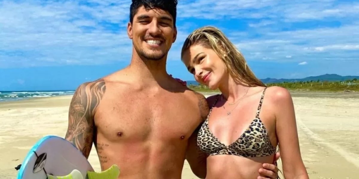 Gabriel Medina explica os motivos pelos quais queria que Yasmin Brunet o acompanhasse nas Olimpíadas de Tokyo. O pedido do atleta foi negado pelo COB (Foto: Reprodução)