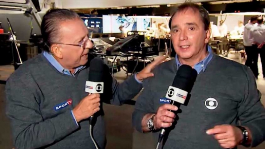 Galvão Bueno e Reginaldo Leme (Foto: Reprodução/TV Globo)