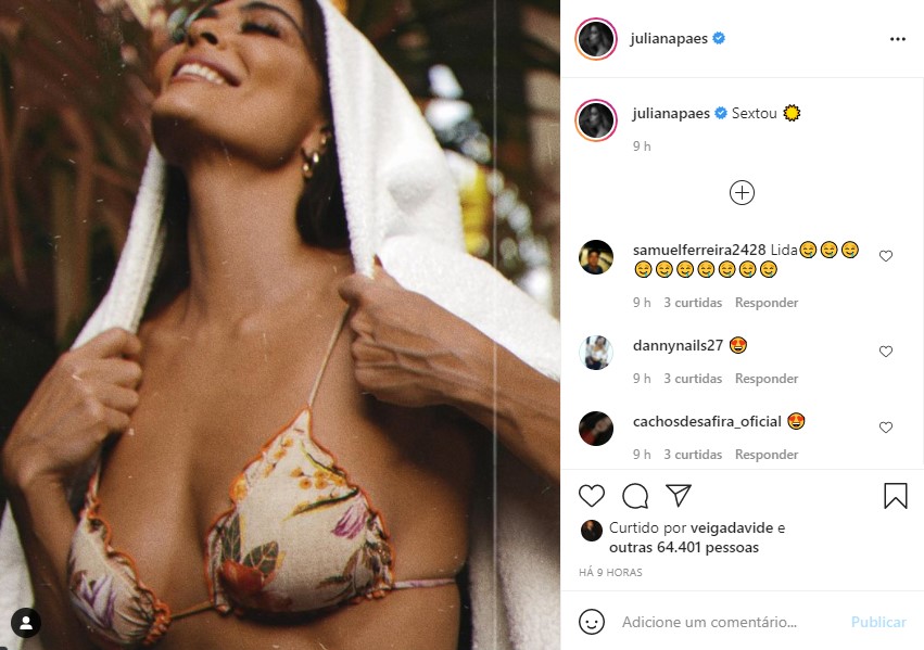 Juliana Paes esbanja boa forma e causa reboliço na web (Foto: Reprodução)