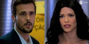 Rafael encontra novamente Kyra e a destrata antes da verdade ser exposta em Salve-se Quem Puder (Foto: Montagem/TV Foco/ Reprodução/Globo)