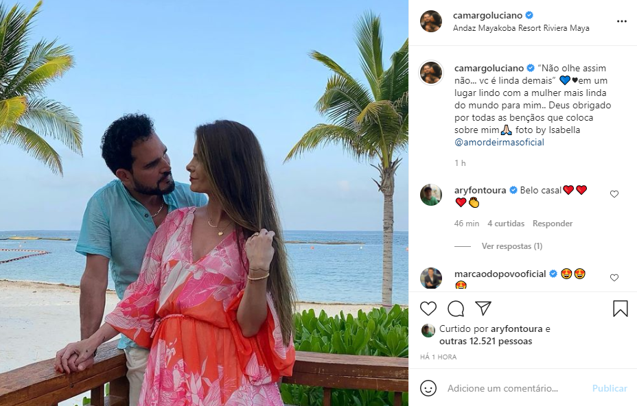 Luciano Camargo posou com Flávia Fonseca e se declarou (Foto: Reprodução/ Instagram)