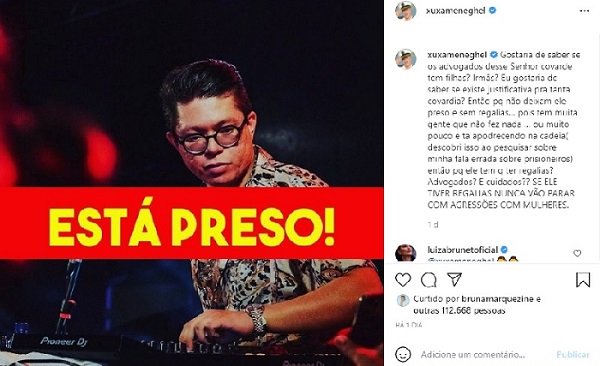 Xuxa faz textão no Instagram questionando a defesa se DJ Ivis (Foto: Reprodução)