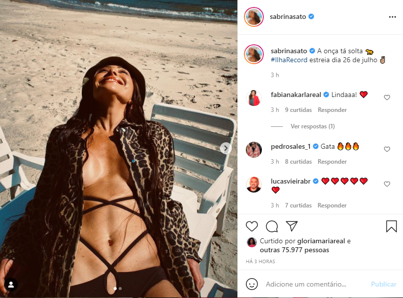 Sabrina Sato sensualizou e arrancou elogios (Foto: Reprodução/ Instagram)