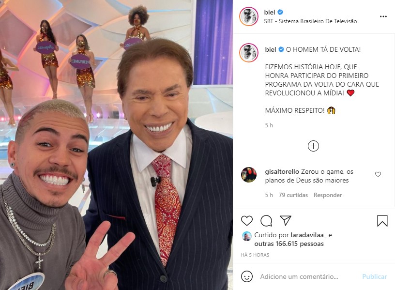 Silvio Santos e Biel (Foto: Reprodução)