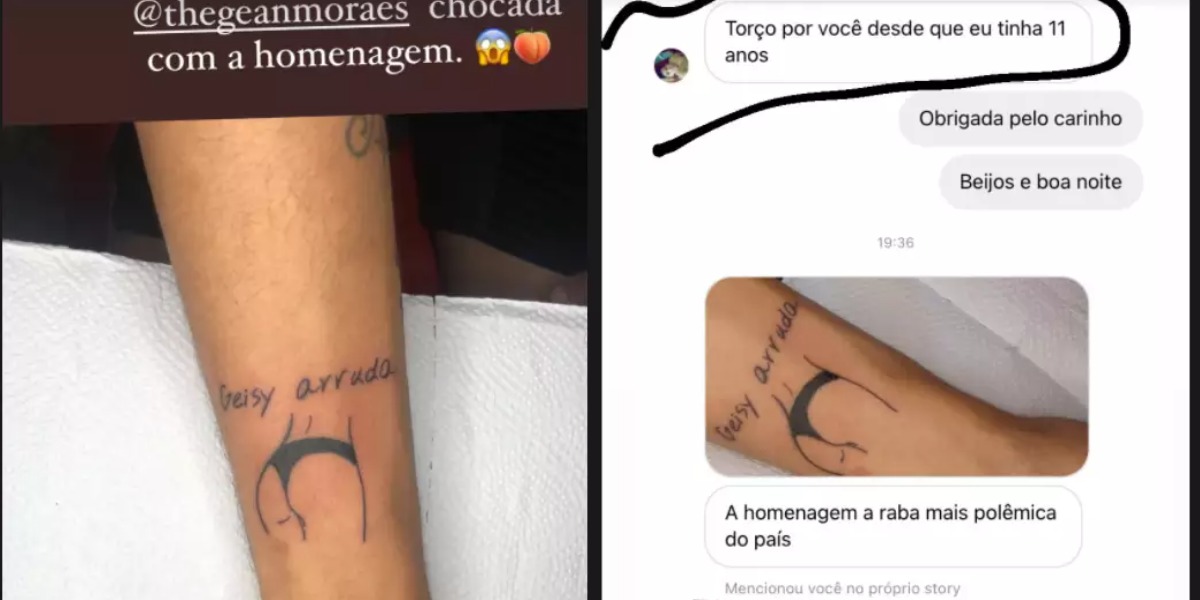 Fã tatua raba de Geisy Arruda no braço (Foto: Reprodução)