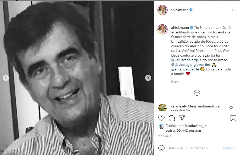 Ana Hickmann lamenta morte do tio (Foto: Reprodução)