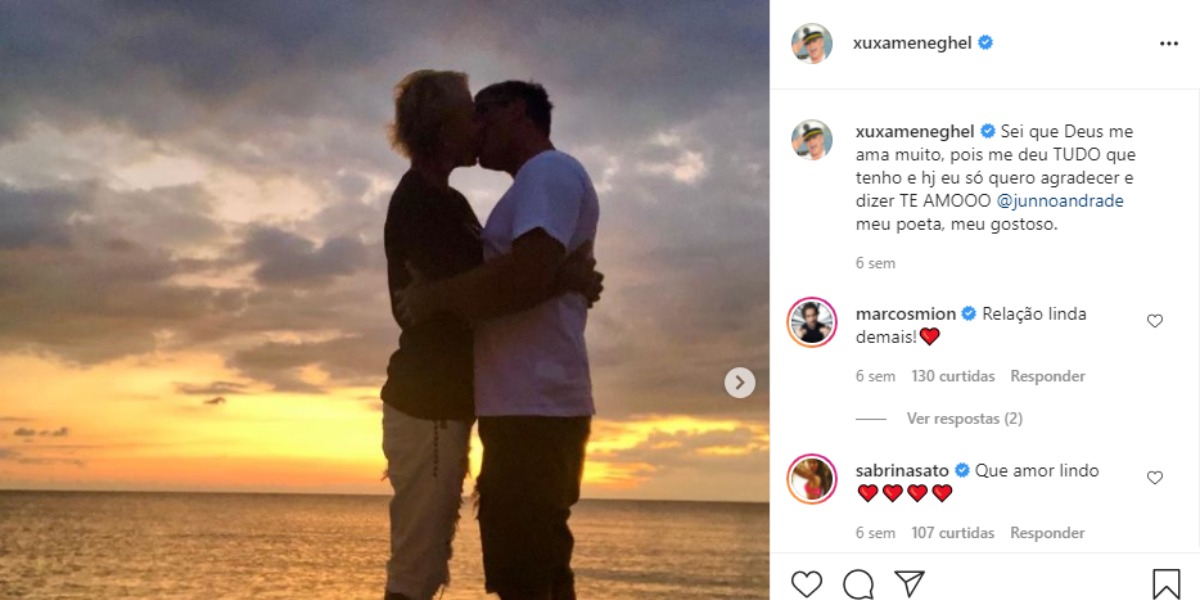 Xuxa postou foto estranha com Junno Andrade (Foto: Reprodução)