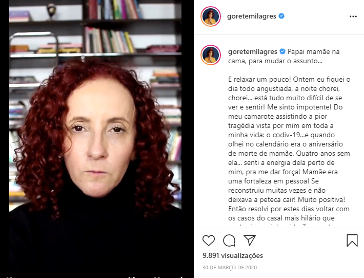 A eterna Filó se emocionou ao falar dos pais em vídeo (Foto: Reprodução/ Instagram)