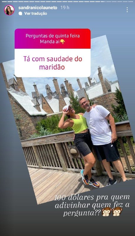 Sandra Nicolau ao lado de Neto, seu marido (Foto: Reprodução/ Instagram)