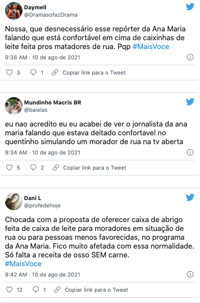 Repórter de Ana Maria é criticado por reportagem (Reprodução) 