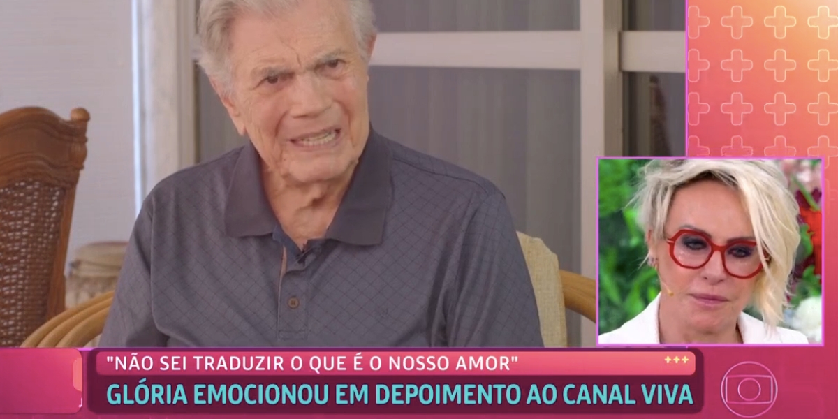 Ana Maria chora com entrevista de Tarcísio Meire e Glória Menezes (Reprodução) 