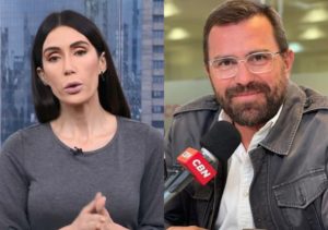 Michelle Barros e Rodrigo Bocardi dividem o comando do Bom Dia São Paulo na Globo (Foto: Montagem/TV Foco)