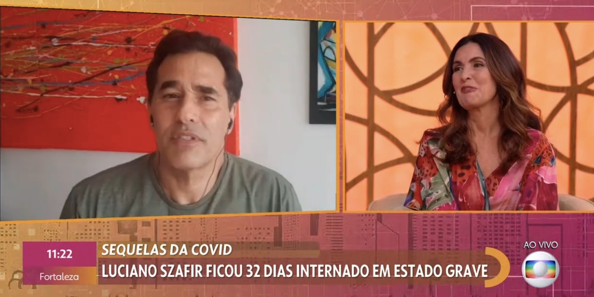 Luciano Szafir dá entrevista para Fátima Bernardes no Encontro (Reprodução)