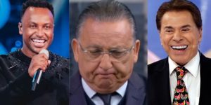 Thiaguinho, Galvão Bueno e Silvio Santos (Reprodução)