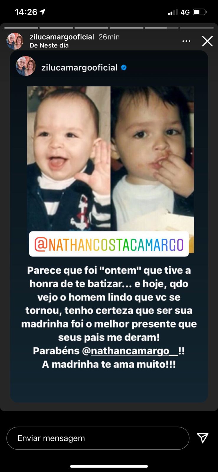 Zilu manda recado para filho de Luciano (Reprodução)