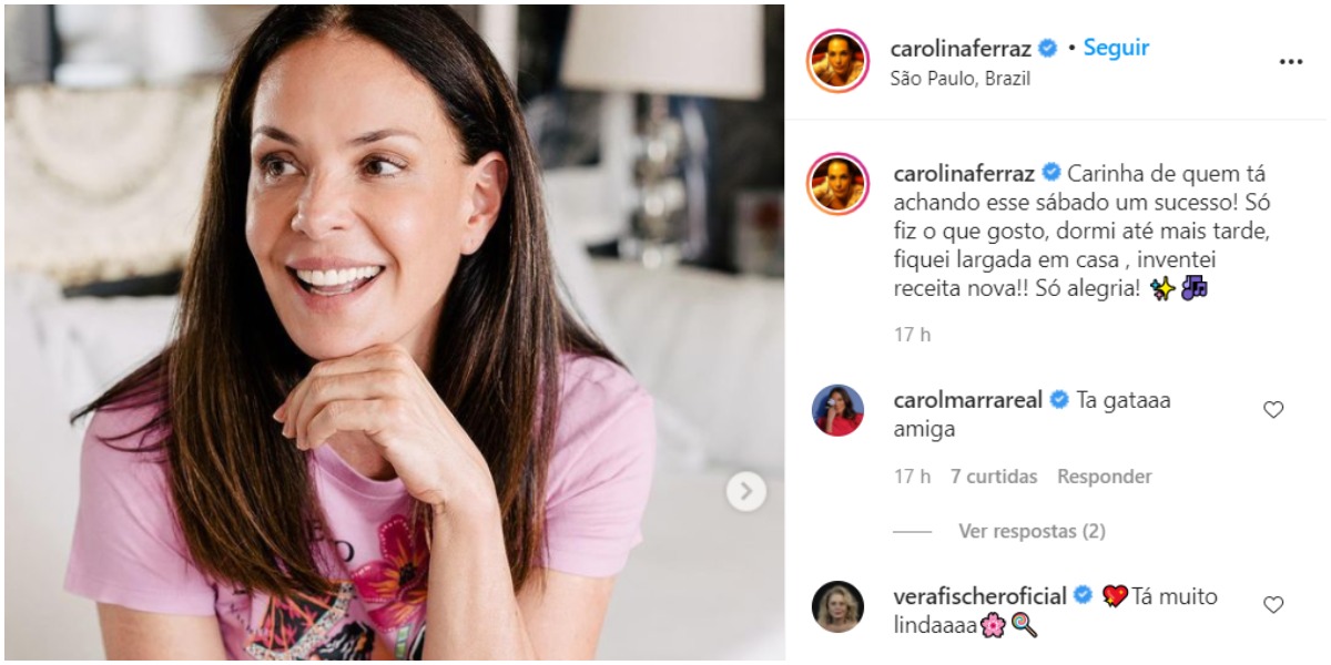 Carolina Ferraz surpreendeu no Instagram - Foto: Reprodução